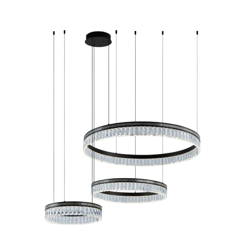 LED-dimmbarer Kristall-Kronleuchter an Stahlseil THALIA LED/120W/230V 3000-6000K + Fernbedienung