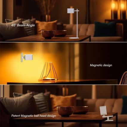 LED dimmbare magnetische wiederaufladbare Schreibtischlampe 4in1 LED/3W/5V 3000-6000K 1800 mAh weiß