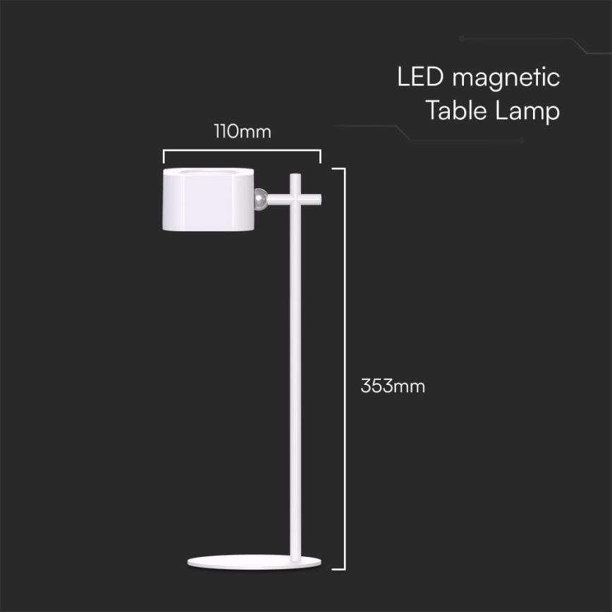 LED dimmbare magnetische wiederaufladbare Schreibtischlampe 4in1 LED/3W/5V 3000-6000K 1800 mAh weiß