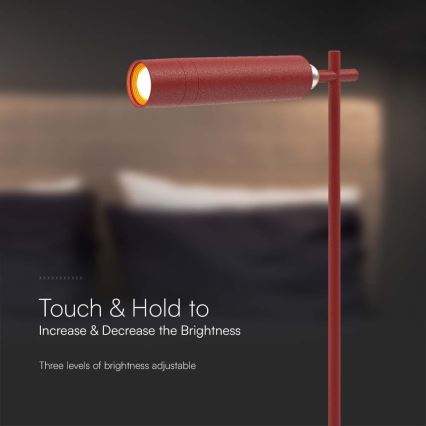 LED dimmbare magnetische wiederaufladbare Tischlampe 3in1 LED/3W/5V 4000K 1500 mAh rot
