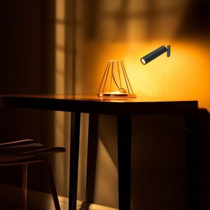 LED dimmbare magnetische wiederaufladbare Tischlampe 3in1 LED/3W/5V 4000K 1500 mAh schwarz