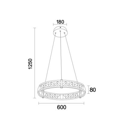 Dimmbare LED-Kristall-Pendelleuchte an Kabel ENRIQUE LED/40W//230V 3000-6000K Ø 60 cm + Fernbedienung
