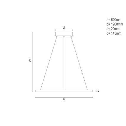 LED dimmbarer Kronleuchter mit Seilabhängung LED/32W/230V 3000-6500K Ø 60 cm + Fernbedienung