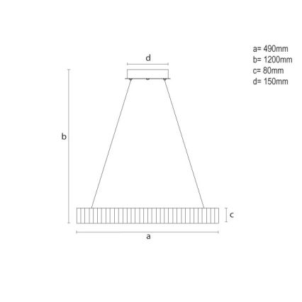 Dimmbare LED-Pendelleuchte mit Seilabhängung LED/75 W/230 V 3000–6500 K Ø 49 cm, inkl. Fernbedienung