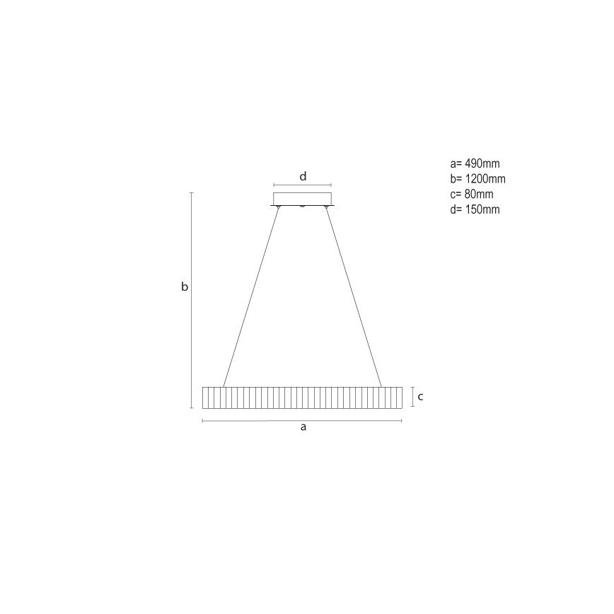 Dimmbare LED-Pendelleuchte mit Seilabhängung LED/75 W/230 V 3000–6500 K Ø 49 cm, inkl. Fernbedienung