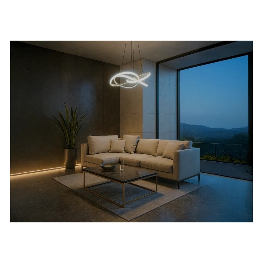 LED-dimmbare Pendelleuchte an Seil LED/95W/230V 3000-6500K Ø 57 cm + Fernbedienung