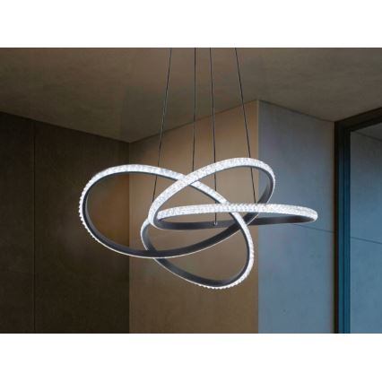 LED-dimmbare Pendelleuchte an Seil LED/95W/230V 3000-6500K Ø 57 cm + Fernbedienung