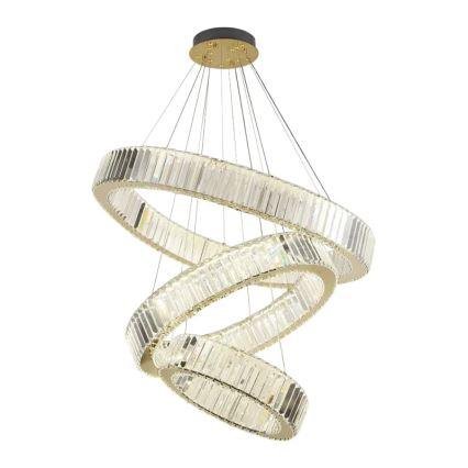 LED dimmbarer Kristall-Pendelleuchter an Seil LED/115W/230V 3000-6500K Chrom/Gold + Fernbedienung