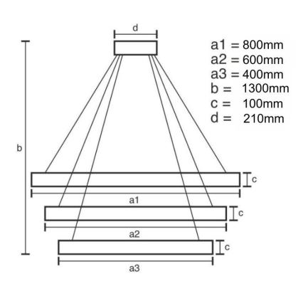 LED dimmbarer Kristall-Pendelleuchter an Seil LED/115W/230V 3000-6500K Chrom/Gold + Fernbedienung
