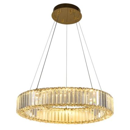 LED dimmbarer Kristall-Pendelleuchter an Seil LED/40W/230V 3000-6500K Chrom/Gold + Fernbedienung