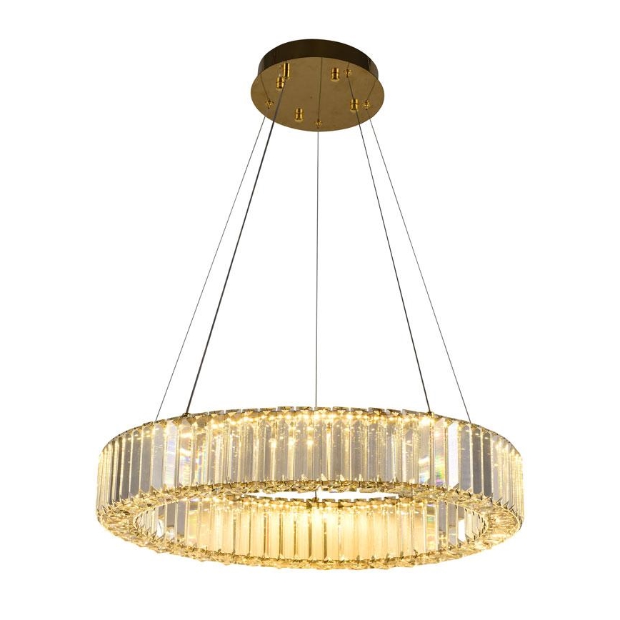 LED dimmbarer Kristall-Pendelleuchter an Seil LED/40W/230V 3000-6500K Chrom/Gold + Fernbedienung