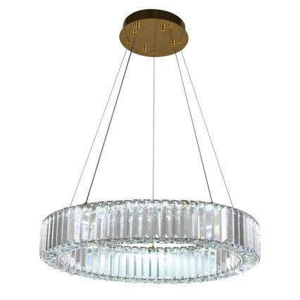 LED dimmbarer Kristall-Pendelleuchter an Seil LED/40W/230V 3000-6500K Chrom/Gold + Fernbedienung