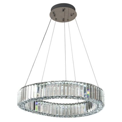 LED dimmbarer Kristall-Kronleuchter an Kabel LED/40W/230V 3000-6500K glänzender Chrom + Fernbedienung