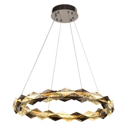LED dimmbarer Kristall-Kronleuchter an Kabel LED/40W/230V 3000-6500K glänzender Chrom + Fernbedienung