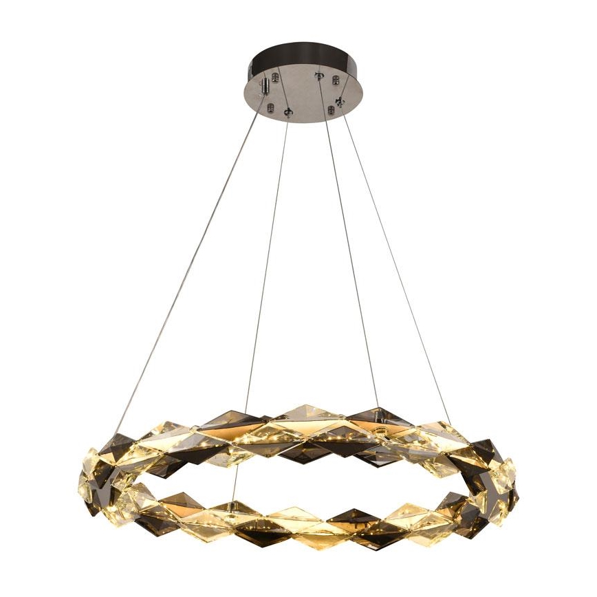 LED dimmbarer Kristall-Kronleuchter an Kabel LED/40W/230V 3000-6500K glänzender Chrom + Fernbedienung