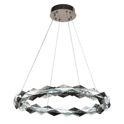 LED dimmbarer Kristall-Kronleuchter an Kabel LED/40W/230V 3000-6500K glänzender Chrom + Fernbedienung