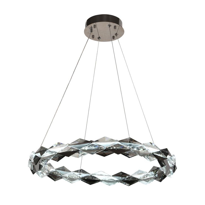 LED dimmbarer Kristall-Kronleuchter an Kabel LED/40W/230V 3000-6500K glänzender Chrom + Fernbedienung