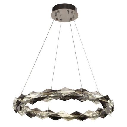 LED dimmbarer Kristall-Kronleuchter an Kabel LED/40W/230V 3000-6500K glänzender Chrom + Fernbedienung