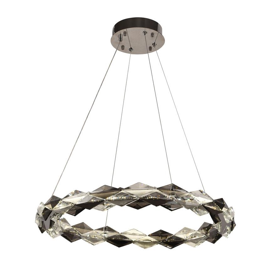 LED dimmbarer Kristall-Kronleuchter an Kabel LED/40W/230V 3000-6500K glänzender Chrom + Fernbedienung