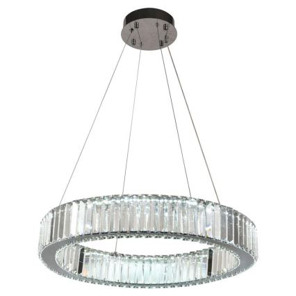 LED dimmbarer Kristall-Kronleuchter an Kabel LED/40W/230V 3000-6500K glänzender Chrom + Fernbedienung
