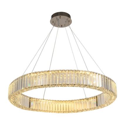 LED dimmbarer Kristall-Kronleuchter an Kabel LED/50W/230V 3000-6500K glänzender Chrom + Fernbedienung