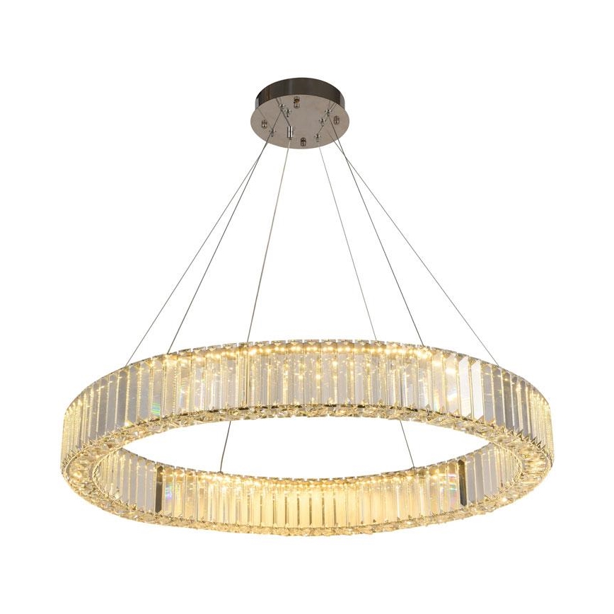 LED dimmbarer Kristall-Kronleuchter an Kabel LED/50W/230V 3000-6500K glänzender Chrom + Fernbedienung