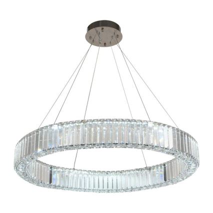 LED dimmbarer Kristall-Kronleuchter an Kabel LED/50W/230V 3000-6500K glänzender Chrom + Fernbedienung
