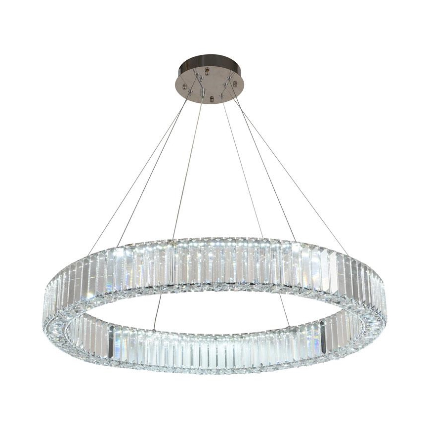 LED dimmbarer Kristall-Kronleuchter an Kabel LED/50W/230V 3000-6500K glänzender Chrom + Fernbedienung