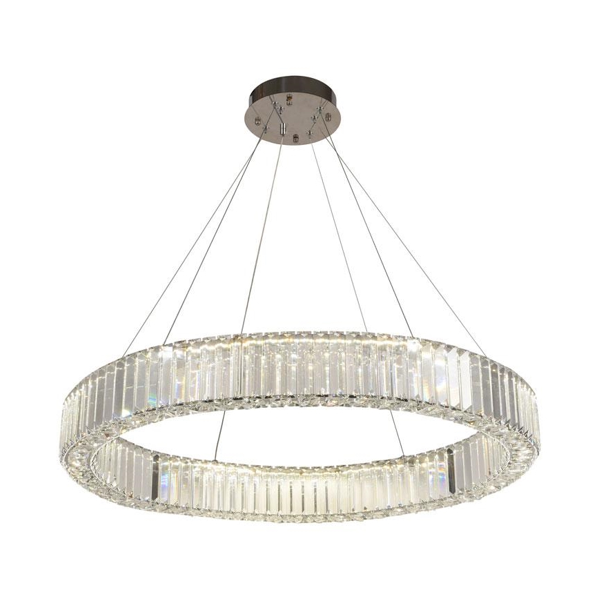 LED dimmbarer Kristall-Kronleuchter an Kabel LED/50W/230V 3000-6500K glänzender Chrom + Fernbedienung
