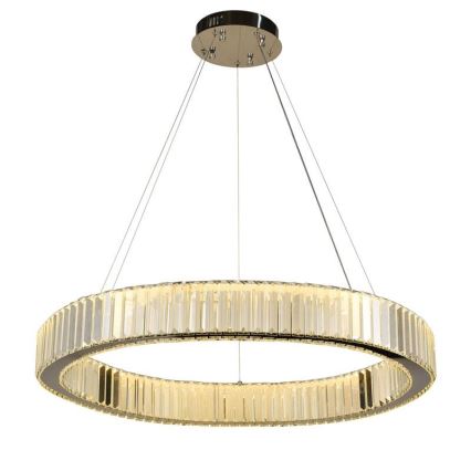 LED dimmbarer Kristall-Kronleuchter an Kabel LED/50W/230V 3000-6500K glänzender Chrom + Fernbedienung