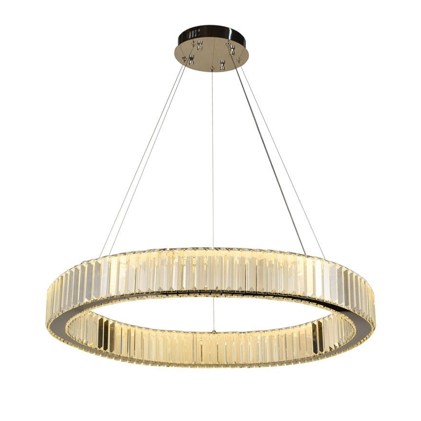 LED dimmbarer Kristall-Kronleuchter an Kabel LED/50W/230V 3000-6500K glänzender Chrom + Fernbedienung