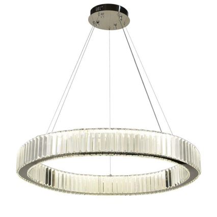 LED dimmbarer Kristall-Kronleuchter an Kabel LED/50W/230V 3000-6500K glänzender Chrom + Fernbedienung