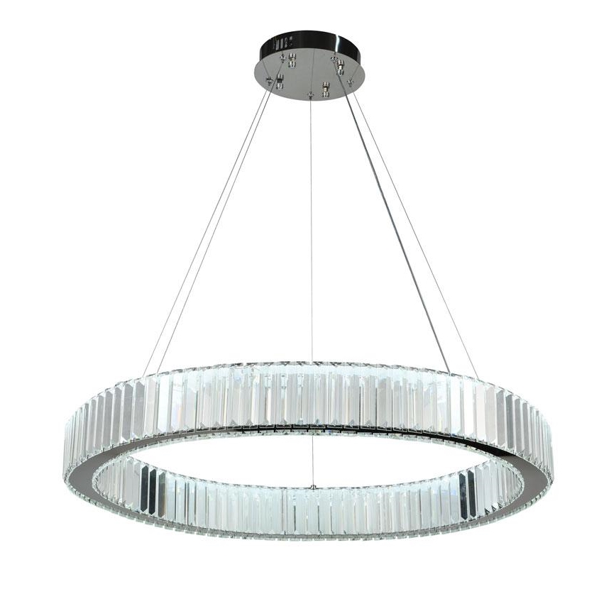 LED dimmbarer Kristall-Kronleuchter an Kabel LED/50W/230V 3000-6500K glänzender Chrom + Fernbedienung