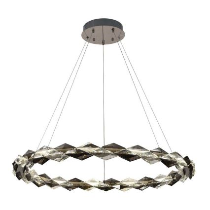 LED dimmbarer Kristall-Pendelleuchter an Seil LED/55W/230V 3000-6500K glänzender Chrom + Fernbedienung
