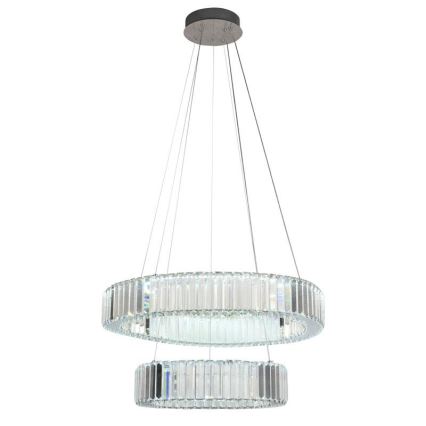 LED dimmbarer Kristall-Pendelleuchter an Seil LED/65W/230V 3000-6500K glänzender Chrom + Fernbedienung