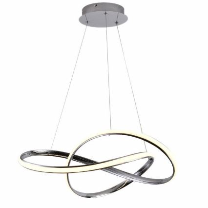LED dimmbare Hängeleuchte an Kabel LED/70W/230V 3000-6500K Ø 60 cm glänzender Chrom + Fernbedienung