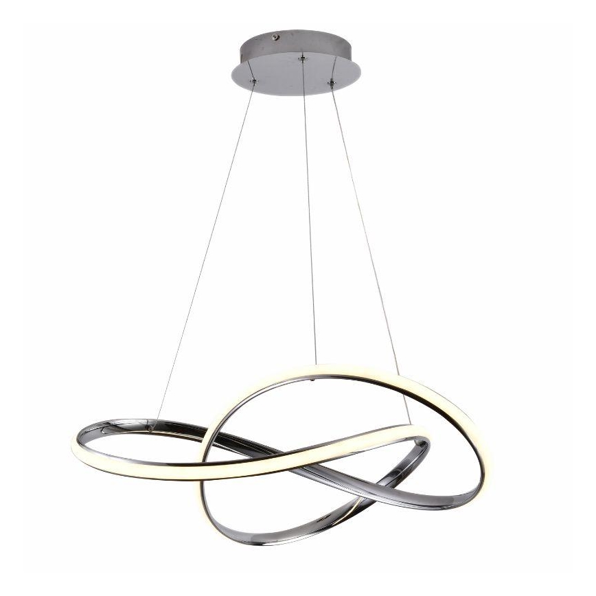 LED dimmbare Hängeleuchte an Kabel LED/70W/230V 3000-6500K Ø 60 cm glänzender Chrom + Fernbedienung