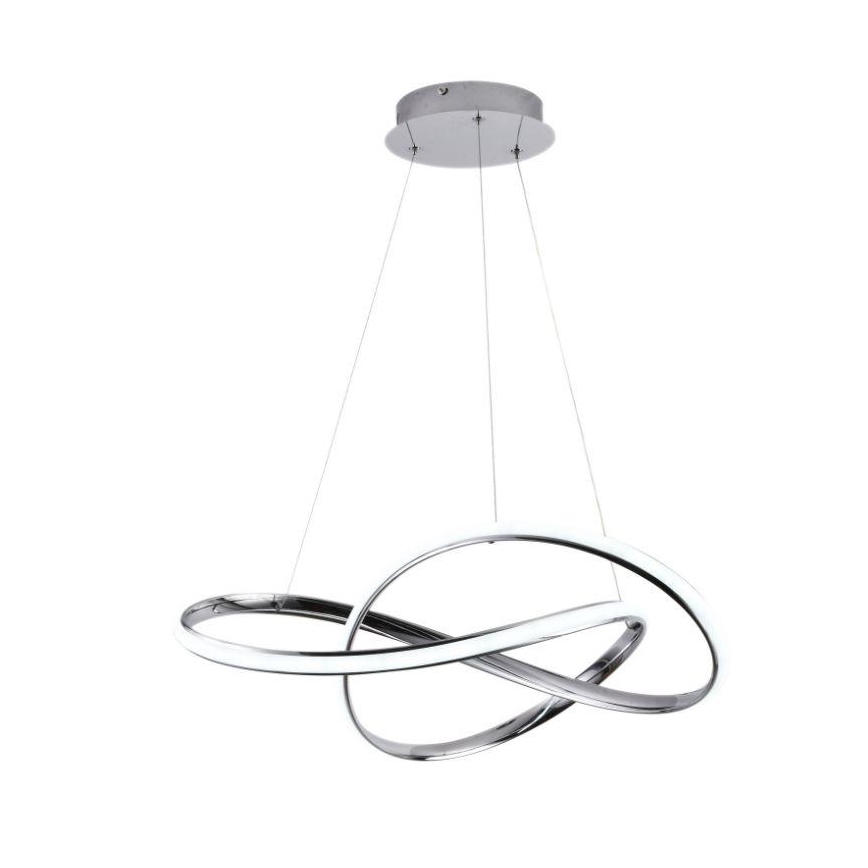 LED dimmbare Hängeleuchte an Kabel LED/70W/230V 3000-6500K Ø 60 cm glänzender Chrom + Fernbedienung