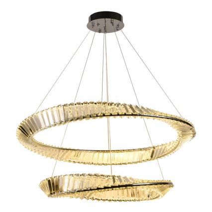 LED dimmbarer Kristall-Kronleuchter an Kabel LED/90W/230V 3000-6500K glänzender Chrom + Fernbedienung