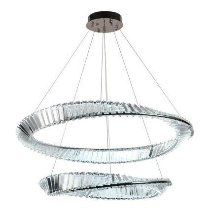LED dimmbarer Kristall-Kronleuchter an Kabel LED/90W/230V 3000-6500K glänzender Chrom + Fernbedienung