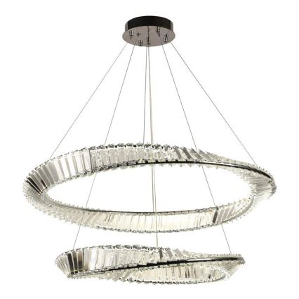 LED dimmbarer Kristall-Kronleuchter an Kabel LED/90W/230V 3000-6500K glänzender Chrom + Fernbedienung