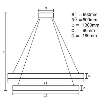 LED dimmbarer Kristall-Kronleuchter an Kabel LED/90W/230V 3000-6500K glänzender Chrom + Fernbedienung