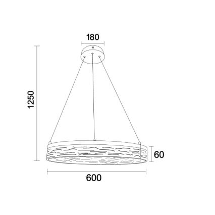 LED-dimmbare Pendelleuchte ALIANZ mit Kabelaufhängung LED/45W/230V 3000-6000K Ø 60 cm + Fernbedienung