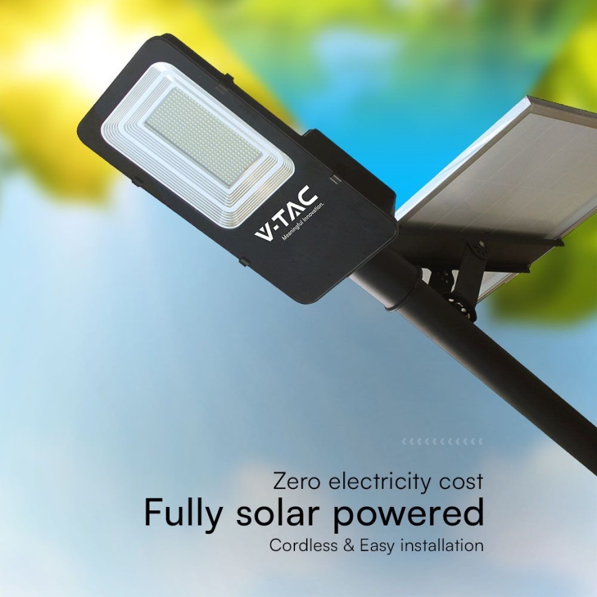 LED dimmbare hybride Solar-Straßenleuchte LED/50W/230V 6500K IP65 50000 mAh + Fernbedienung