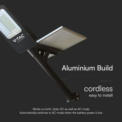 LED dimmbare hybride Solar-Straßenleuchte LED/50W/230V 6500K IP65 50000 mAh + Fernbedienung