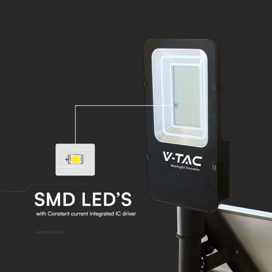 LED dimmbare hybride Solar-Straßenleuchte LED/50W/230V 6500K IP65 50000 mAh + Fernbedienung