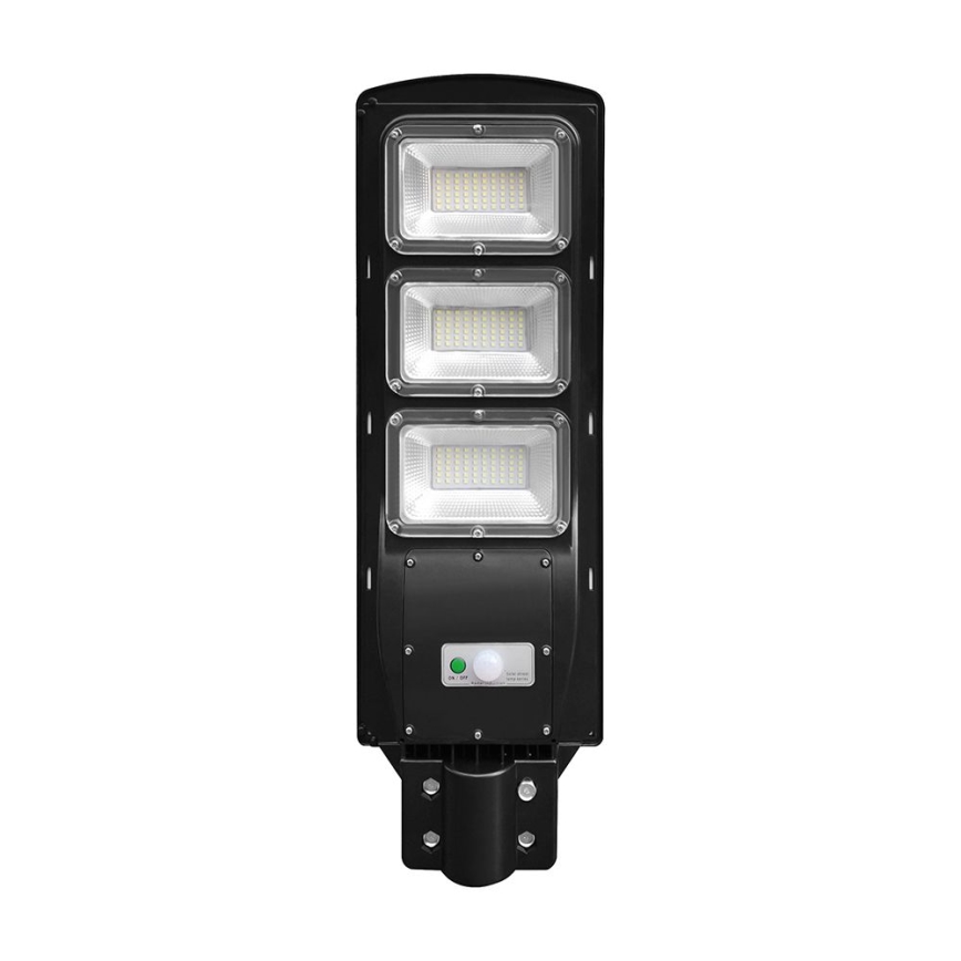 LED dimmbare Solar-Straßenleuchte mit Bewegungs- und Dämmerungssensor LED/12W/3,2V 6000K IP65 10000 mAh schwarz + Fernbedienung