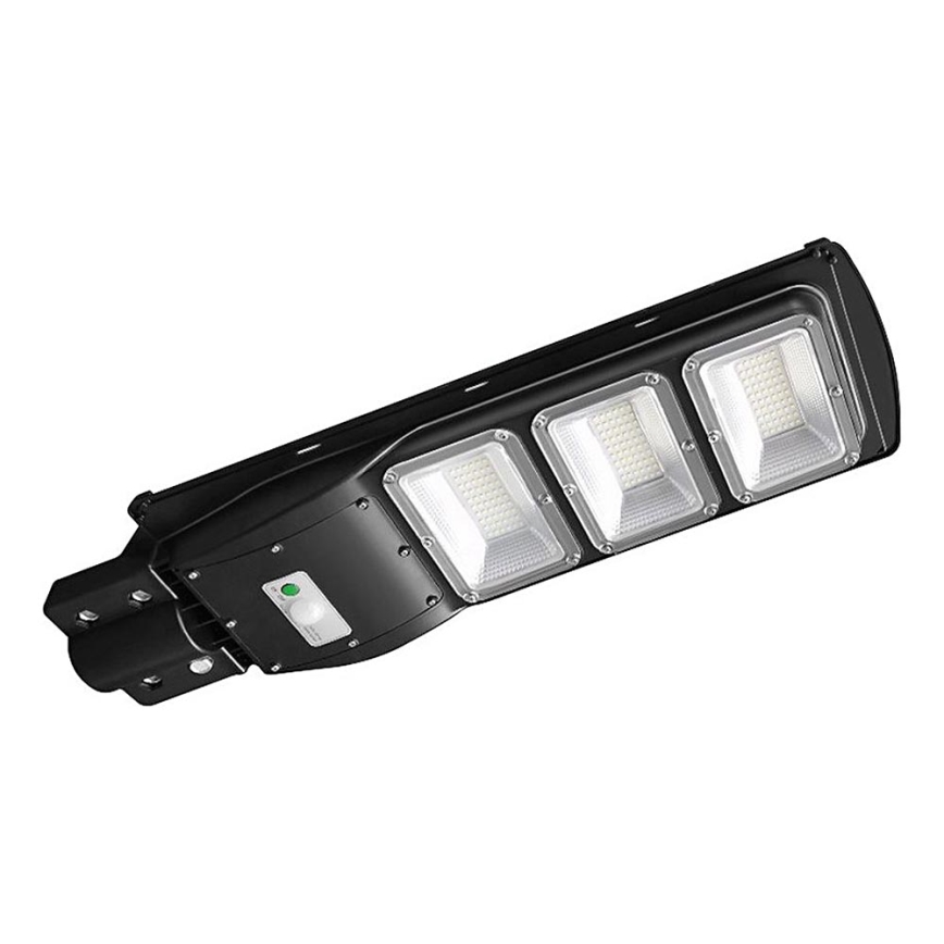 LED dimmbare Solar-Straßenleuchte mit Bewegungs- und Dämmerungssensor LED/12W/3,2V 6000K IP65 10000 mAh schwarz + Fernbedienung