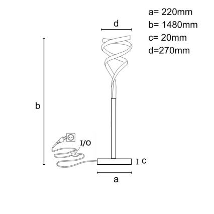 LED dimmbare Stehlampe LED/50W/230V 3000-6500K grau + Fernbedienung