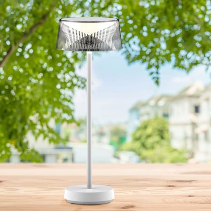 LED dimmbare Touch-Außen-Tischlampe CASABLANCA LED/3,4W/5V USB 3600 mAh IP44 weiß